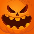 Cartoon funny  Halloween pumpkin head with scary face expression. Vector illustration of jack-o-lantern monster character design Royalty Free Stock Photo