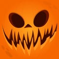 Cartoon funny  Halloween pumpkin head with scary face expression. Vector illustration of jack-o-lantern monster character design Royalty Free Stock Photo