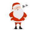 Cartoon funny happy Santa Claus says Ho Ho in vector. Christmas illustration Royalty Free Stock Photo