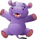 Cartoon funny hippo