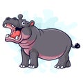 Cartoon funny hippopotamus isolated on white background Royalty Free Stock Photo