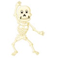 Cartoon funny human skeleton dancing