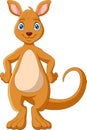 Cartoon funny Kangaroo is smiling