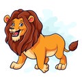 Cartoon funny Lion isolated on white background Royalty Free Stock Photo