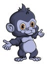 Cartoon funny little gorilla posing Royalty Free Stock Photo