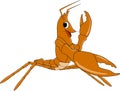 Cartoon of a funny lobster waving