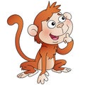 Cartoon funny monkey. Animals. Colorful vector illustration for kids