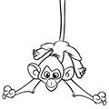 Cartoon funny monkey chimpanzee outlined. Vector illustration Royalty Free Stock Photo