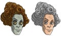 Cartoon funny monster zombie granny characters