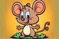 cartoon funny mouse close-up. Generative AI