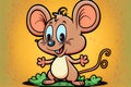 cartoon funny mouse close-up. Generative AI Royalty Free Stock Photo
