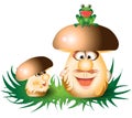 Cartoon funny mushrooms