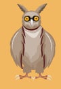 Cartoon funny owl vector illustration