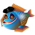 Cartoon funny piranha