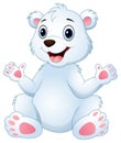 Cartoon funny polar bear sitting