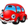 Cartoon funny red car Royalty Free Stock Photo