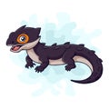 Cartoon funny red eye crocodile skink isolated on white background