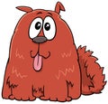 Cartoon funny red shaggy dog animal character Royalty Free Stock Photo