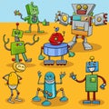 cartoon funny robots and droids characters group