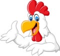 Cartoon funny rooster presenting