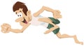 Cartoon funny Running man. Vector. Stock illustration Royalty Free Stock Photo