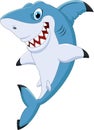 Cartoon funny shark posing