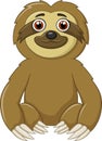 Cartoon funny sloth animal sitting