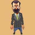 Cartoon funny solid man in a suit with tie Royalty Free Stock Photo