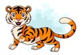 Cartoon funny tiger cartoon isolated on white background Royalty Free Stock Photo