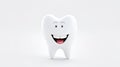 Cartoon funny tooth on white background Royalty Free Stock Photo