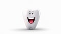Cartoon funny tooth on white background Royalty Free Stock Photo
