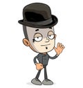 Cartoon funny white french mime boy character