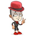 Cartoon funny white french mime boy character