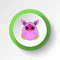 cartoon furby toy colored button icon. Signs and symbols can be used for web, logo, mobile app, UI, UX Royalty Free Stock Photo