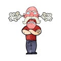 cartoon furious man with red face