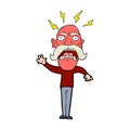 cartoon furious old man Royalty Free Stock Photo