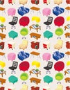 Cartoon Furniture seamless pattern