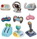 Cartoon game joystick icon set