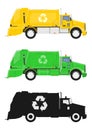 Cartoon garbage truck. Royalty Free Stock Photo