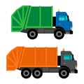 Cartoon garbage trucks