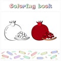 Cartoon garnet. Coloring book. Simple education game for kids.