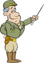 Cartoon general in a uniform pointing. Royalty Free Stock Photo