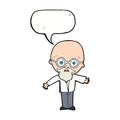 cartoon genius scientist with speech bubble