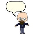 cartoon genius scientist with speech bubble