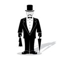 Cartoon gentleman on a white background