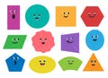 Cartoon geometric shapes characters Royalty Free Stock Photo