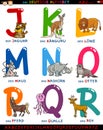 Cartoon german alphabet with animals