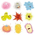 Cartoon Germs, Virus And Microbes Royalty Free Stock Photo