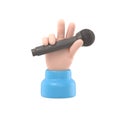 Cartoon Gesture Icon Mockup.Cartoon hand holding microphone and showing victory gesture. Supports PNG files