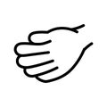 Cartoon gesture line icons set. Character hand.